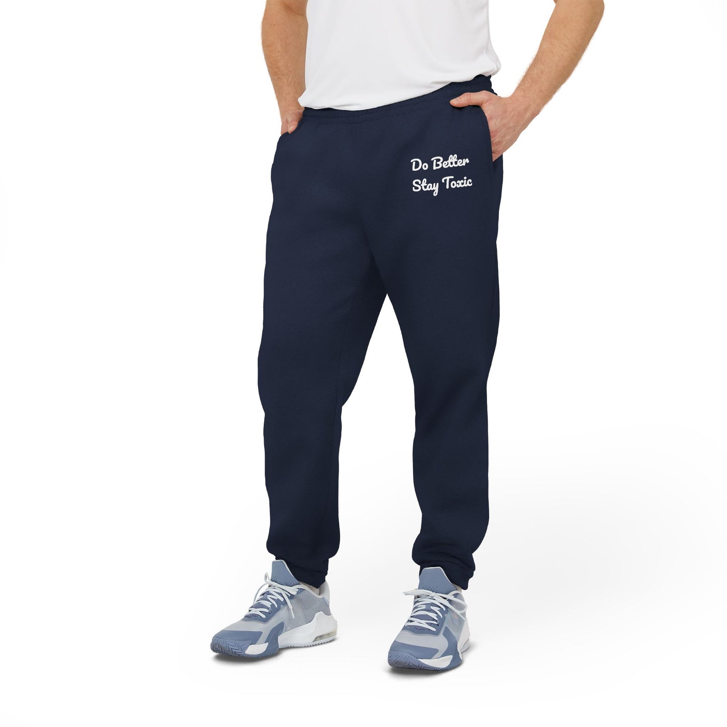 Adidas Unisex Fleece Joggers - "Do Better, Stay Toxic" Motivational Loungewear