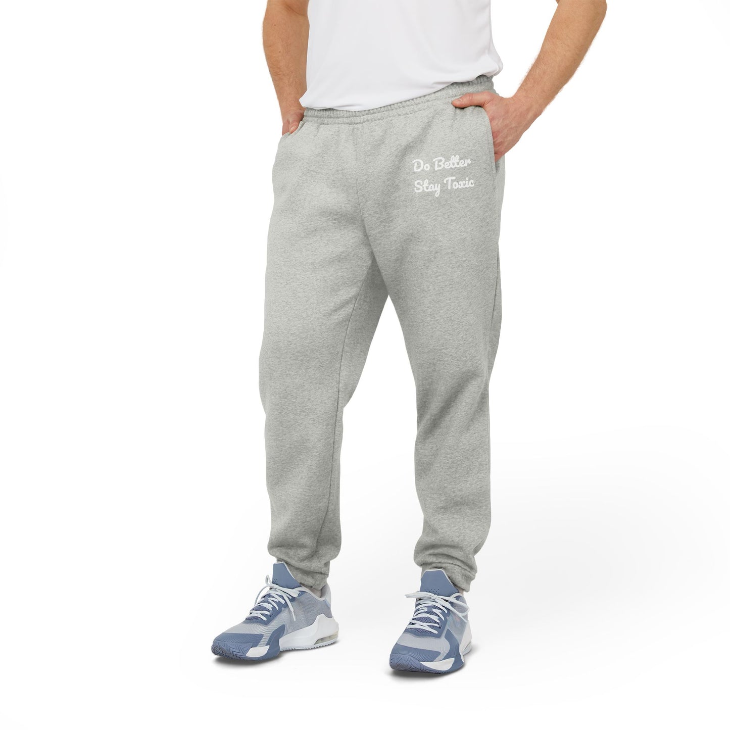 Adidas Unisex Fleece Joggers - "Do Better, Stay Toxic" Motivational Loungewear